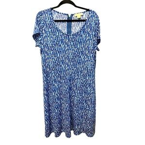 Michael Kors Blue Patterned Dress size 0X